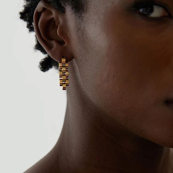 #39 New Gold Chain Link Drop Earrings - Picture 1 of 10